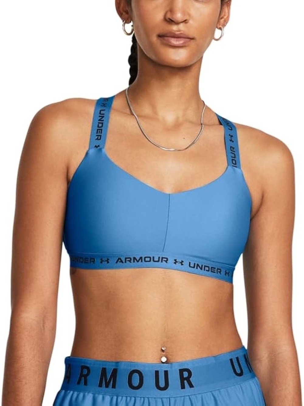 Under Armour Light Blue Sports Bra with Branded Straps